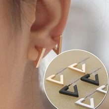 Timlee E112 милые изящные модные треугольные квадратные серьги-гвоздики оптом HY