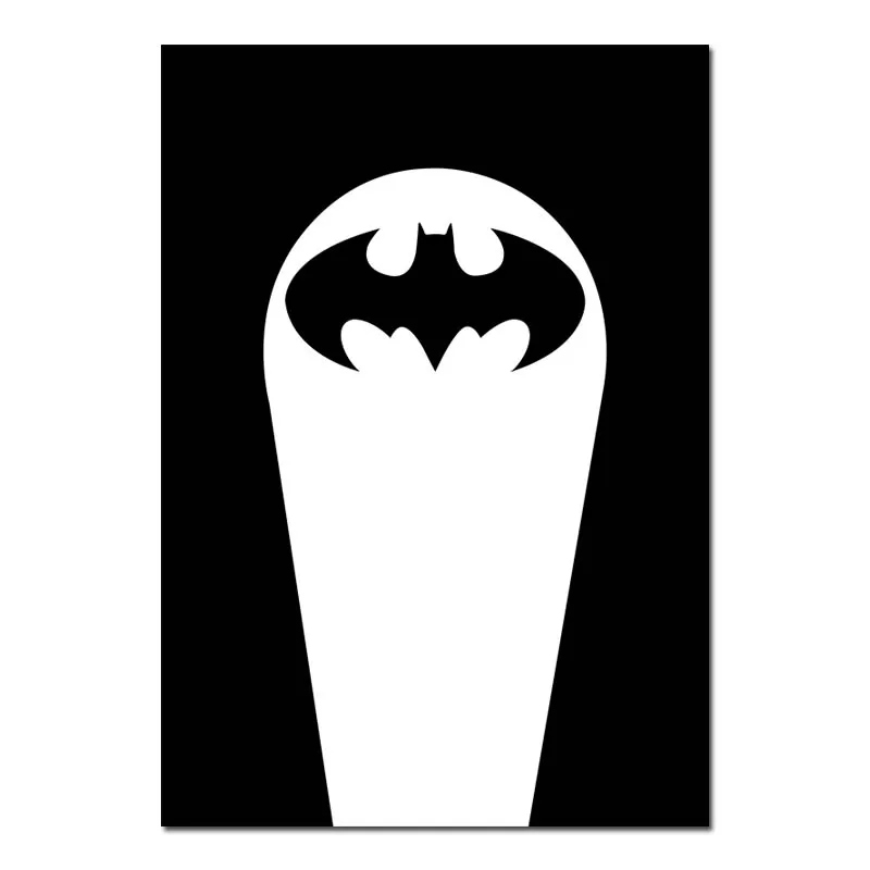 Детский манифестор постер с Бэтменом черные белые детские стихи стены отпечатанная на холсте картина скандинавский малыш декоративный постер для комнаты - Цвет: Picture 3