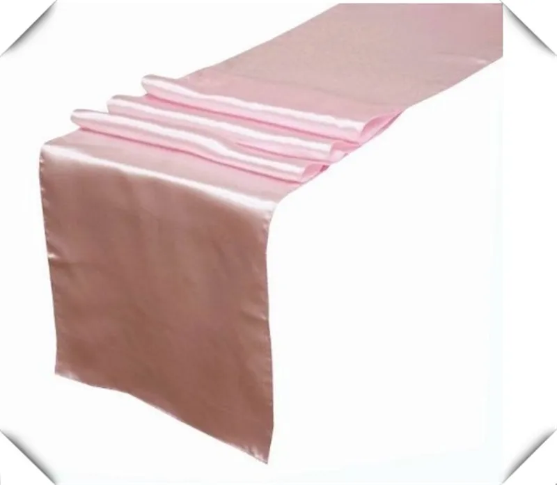 12 party table runner baby pink Satin Table Runners FOR Wedding