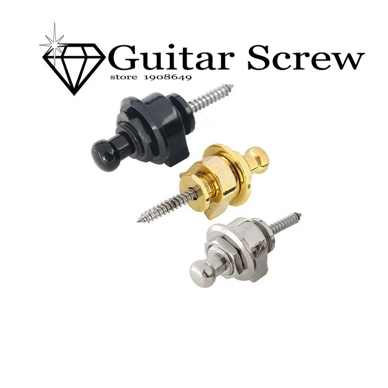 1 Pc CR straplock Round Chrome Head Guitar Strap Locks System Parts for