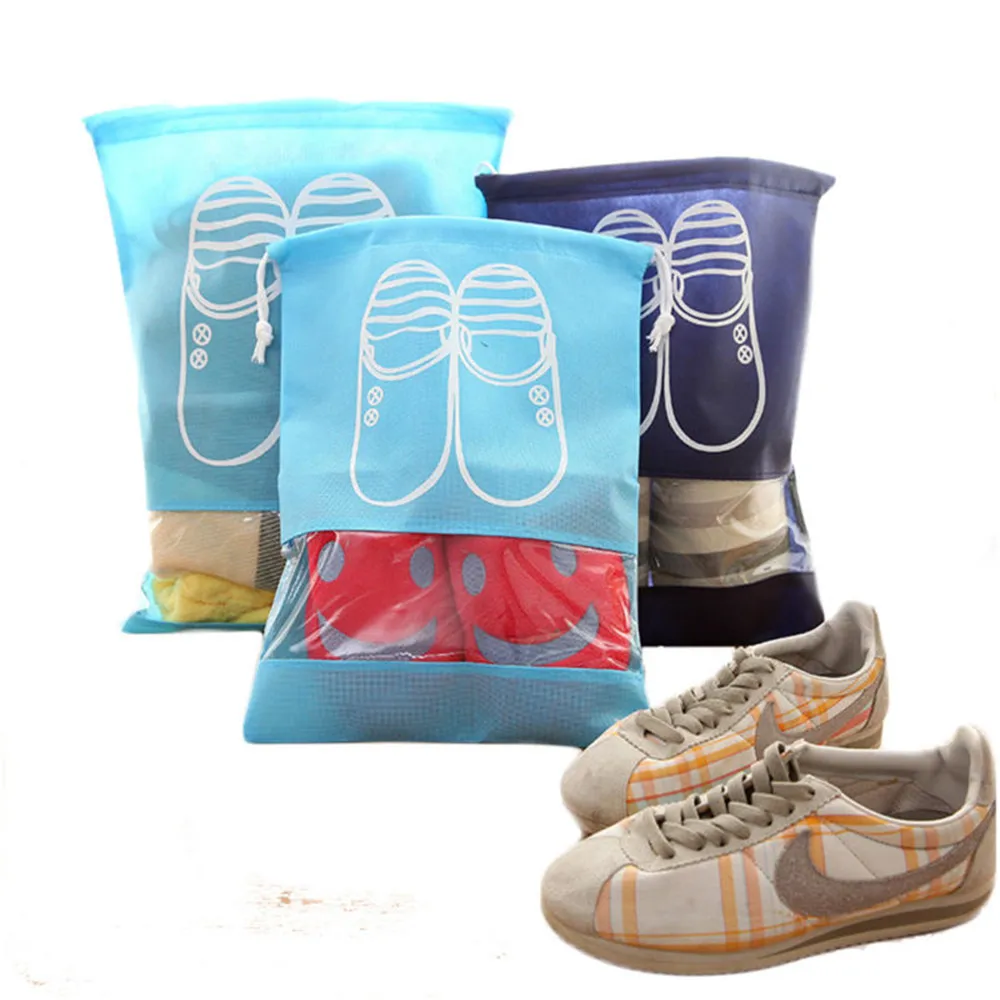 Водонепроницаемая обувь сумка для хранения Портативный сумка-мешок на завязка Организатор крышка нетканые обуви Organizador дорожные аксессуары