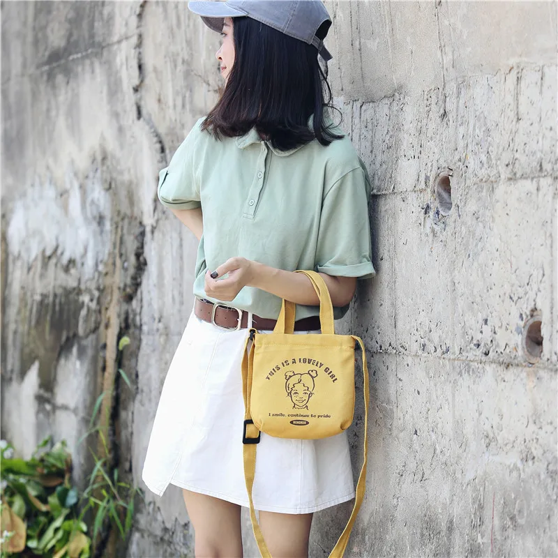 Menghuo 2018 New Canvas Casual Korean Shoulder Tote Bag Mini Single Messenger Crossbody Bags Women Bucket Female Bag Cute girlsG11A7264
