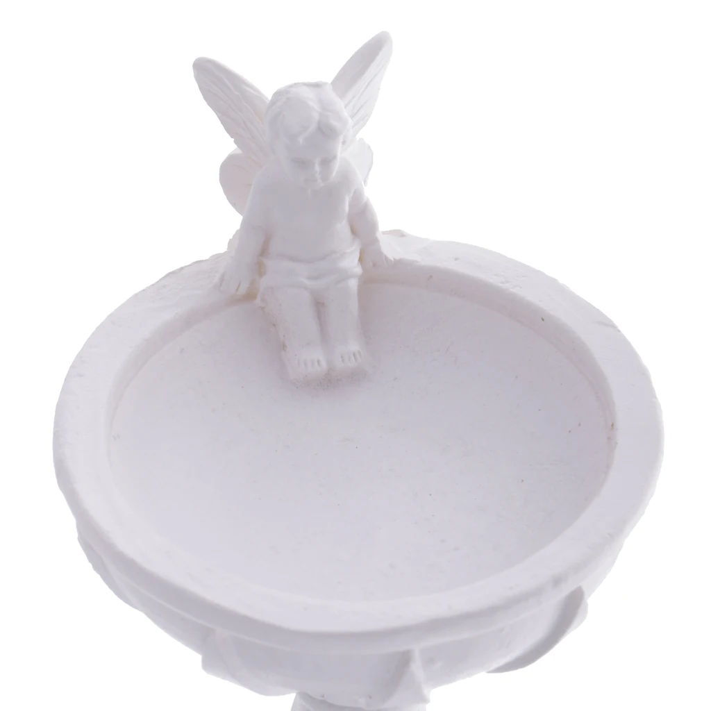 1/12 Dollhouse Miniature Bird Bath Fountain Fairy Garden Accessories White