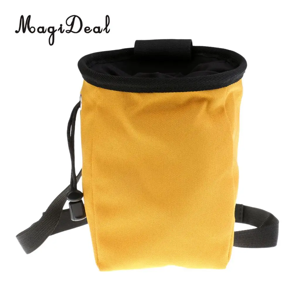 Rock Climbing Chalk Bag Mountaineering Bouldering Weightlifting Gym Magnesium Powder Storage Pouch with Zip Pocket & Waist Belt