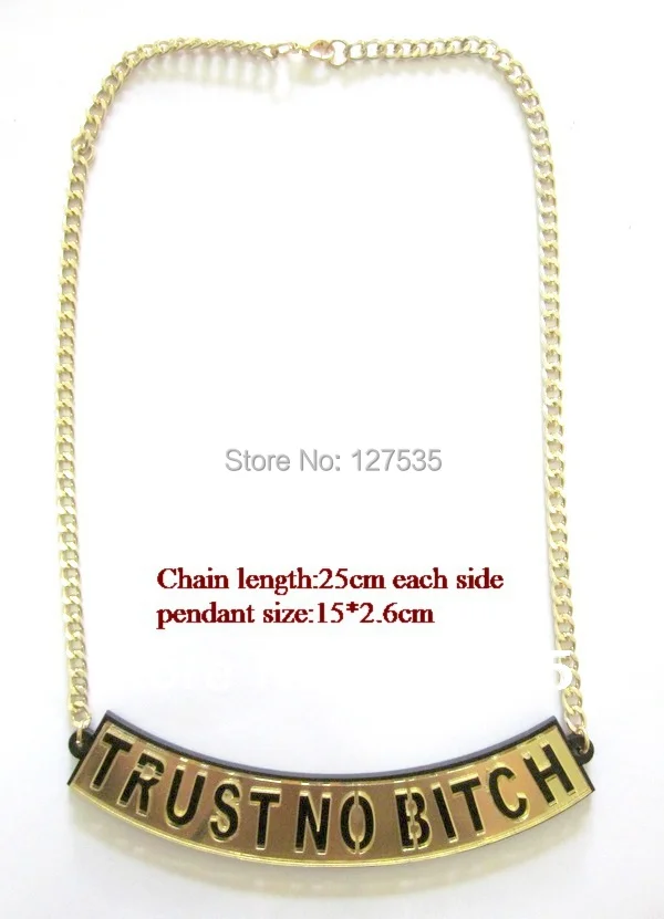 Модное акриловое ожерелье с буквами алфавита без Суки|trust no bitch|letter necklacealphabet necklace |