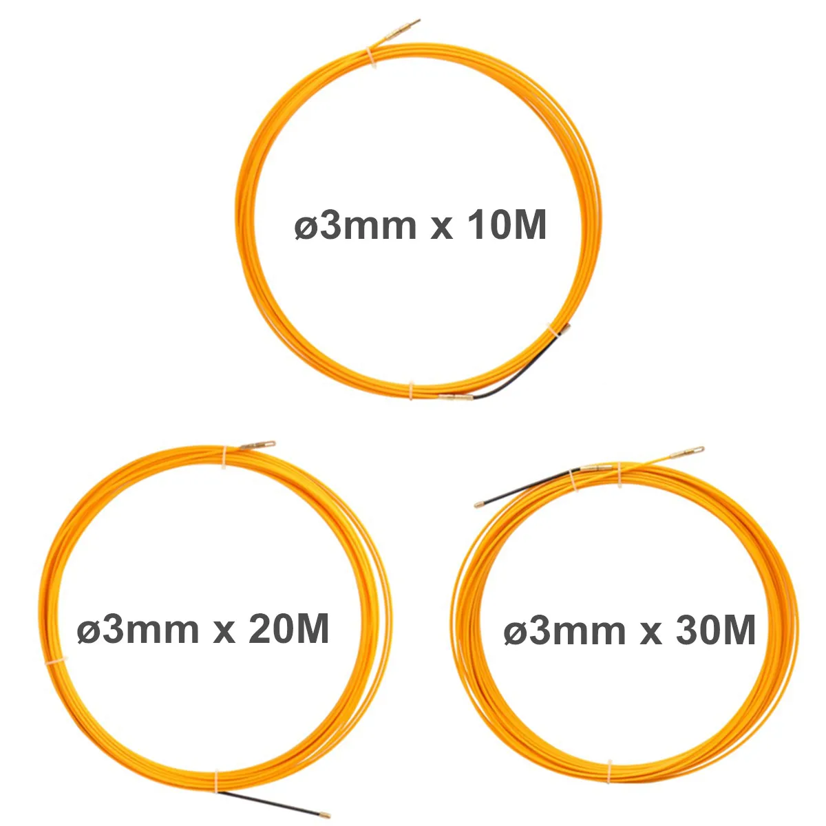 10 м/20 м/30 м Съемник кабеля Рыбная лента желтый кабель Стекловолоконная Рыбная лента катушка Съемник стекловолокна металлический настенный провод трубопровод 3 мм
