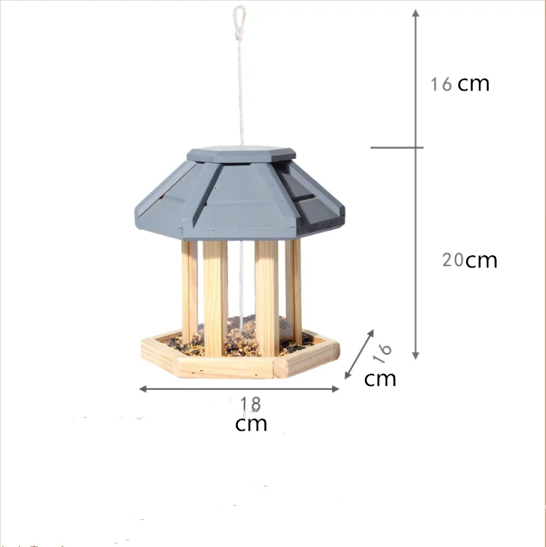 Скандинавский креативный маленький дом поле кормушка для птиц наружная кормушка для диких птиц бытовой балкон патио птичий корм коробка украшение - Цвет: 18x16x20cm