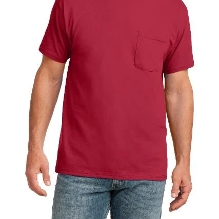 Port & Company PC54P Mens Core Cotton Pocket Tees Red - Small (1)