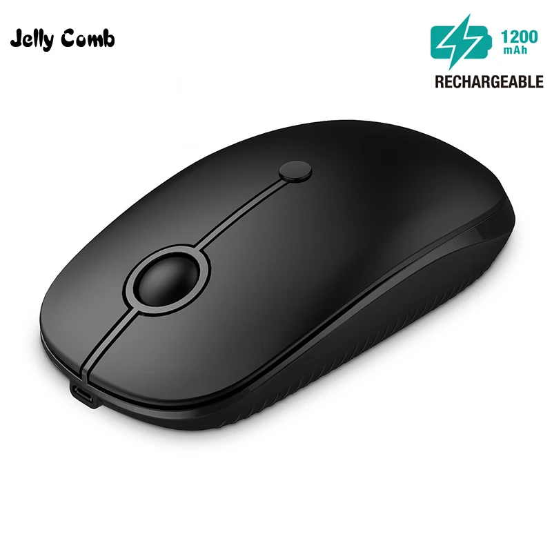

Jelly Comb Wireless Rechargeable Mouse 2.4GHz USB Nano Receiver Optical Mouse For Laptop PC Notebook Silent Mouse Black Mause