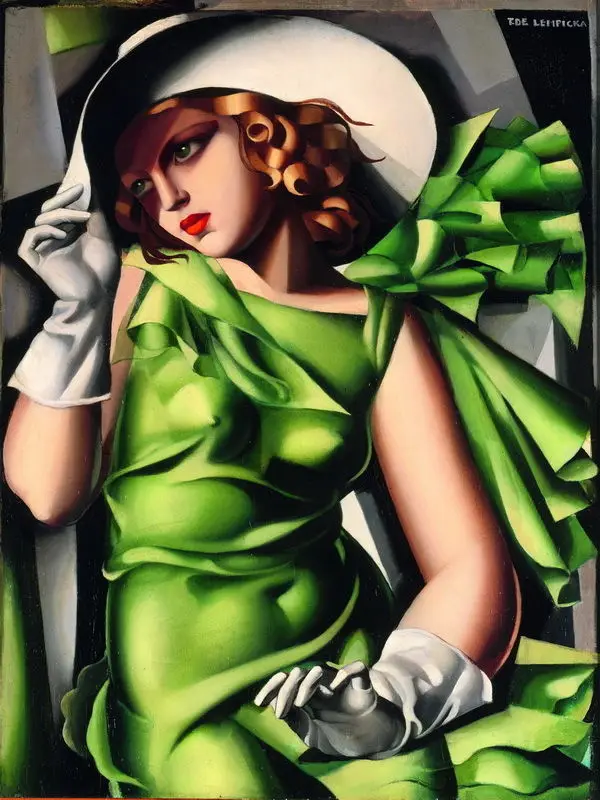 

Tamara De Lempicka Young Lady With Gloves Giclee Canvas Print Paintings Poster printed painting