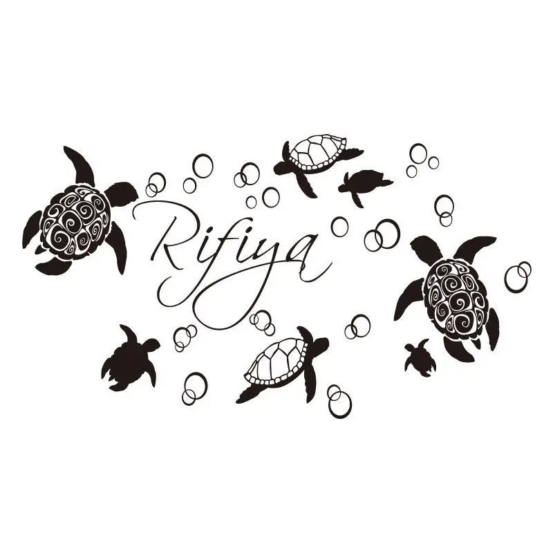 Stickers Muraux De Tortues Marines Za599 Autocollants Muraux Personnalises Tous Les Noms Pour Chambre A Coucher Stickers Decoratifs D Animaux Pour La Maison Aliexpress