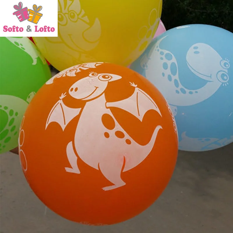 10pcs 12inch big Inflatable dinosaur balloons colorful children ball large ballon globo Birthday