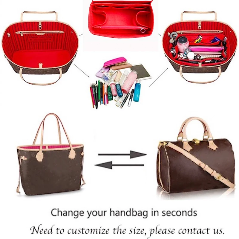 Подходит для Speedy keepall 45 50 55 60 восхитительный настраиваемый Войлок Tote Органайзер