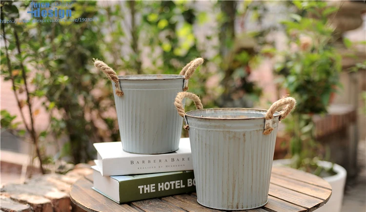 garden decoration pot metal old (18)