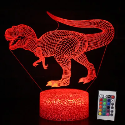 3D Динозавр игрушки Велоцираптор Иллюзия светодиодный светильник с 7 цветов светится в темноте игрушки для детей украшения спальни подарки на день рождения - Цвет: Velociraptor 3