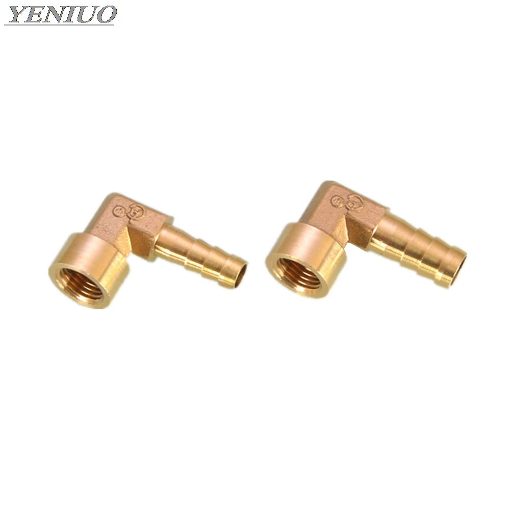 

Elbow Brass Barbed Fitting 8~16mm Hose Barb x 1/4" 3/8" 1/2" Female Thread Coupler Connector Adapter For Fuel Gas Water Copper