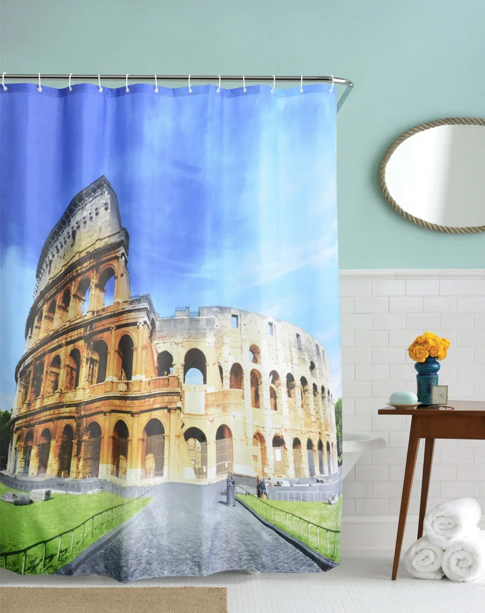 Buy Famous Rome Colosseum Shower Curtain Waterproof