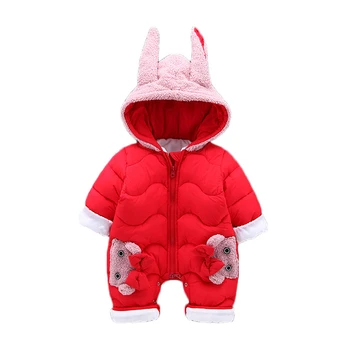 

fashion baby winter clothes cotton thick warm Hooded baby jumpsuit newborn baby boy girl romper children snowsuit down clothing