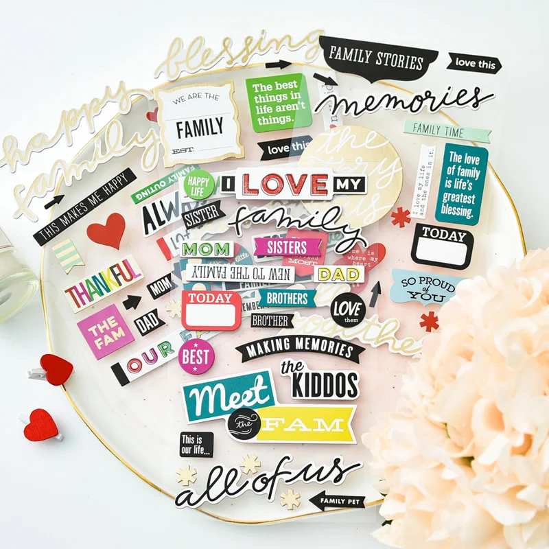 

ZFPARTY Love 3D Die Cut Self-adhesive Stickers set for Scrapbooking/ DIY Crafts/ Card Making Decoration