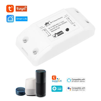 

Wifi Switch 10A/2200W Wireless Remote Switch DIY Relay Module for APP Control Timer Compatible with Alexa Google Home