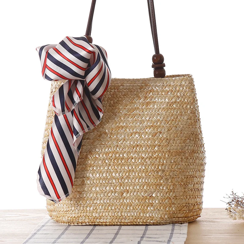 

OCEHNUU Summer Fashion Female Beach Bags Women Handbag Straw Woven 2019 Casual Women Messenger Shoulder Bags For Ladies Solid