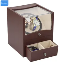 Automatic watch winder in watch box 2 motor box for watches mechanism cases with drawer storage send by DHL Shipping Fast