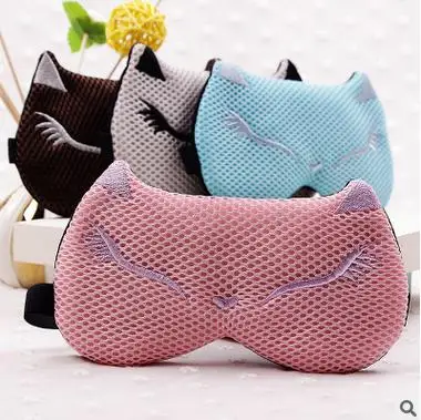 

3pcs/lot Sleep mask shading sleeping ice hot amphibious cute cartoon cat raccoon ice embroidery goggles Korean fashion