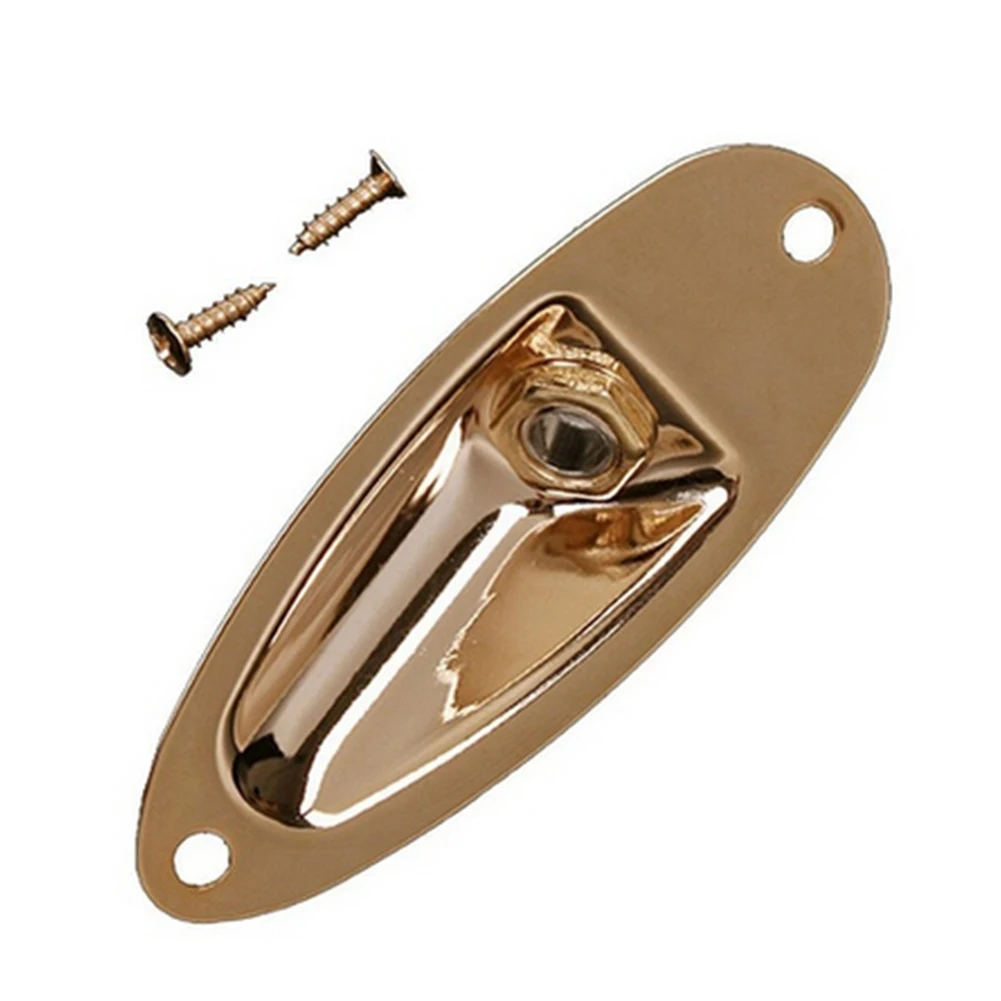 

New 1Pc Electric Guitar Boat Jack Connector Jack Plate Socket Cover Guitar Accessories Gold Silver Black Color