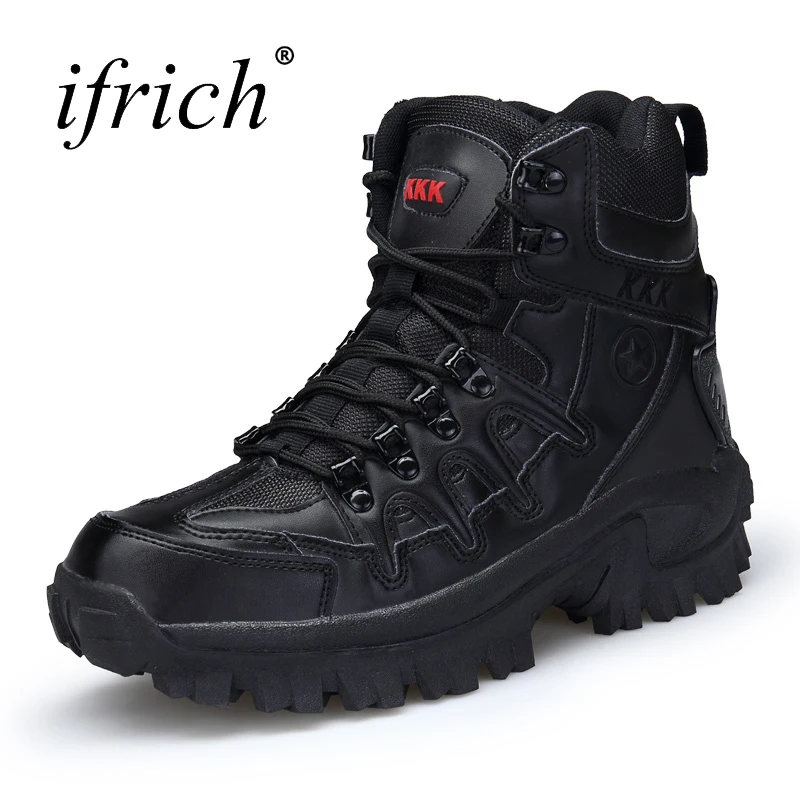 Мужские армейские ботинки; сезон осень-зима; замшевые Нескользящие Тактические ботинки; черные ботинки на шнуровке; мужские ботильоны на резиновой подошве