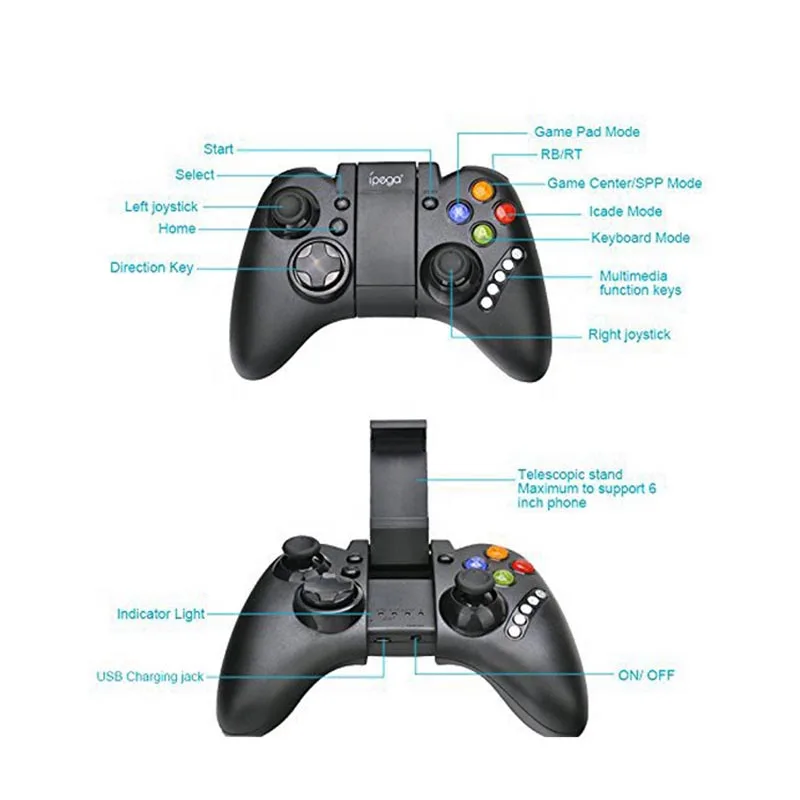 PG-9021 Wireless Bluetooth Game Pad Controller Games Joystick Control Gamepad Gaming Phone For IOS Android Smartphone/ PC PG-9021 Wireless Bluetooth Game Pad Controller Games Joystick Control Gamepad Gaming Phone For IOS Android Smartphone/ PC