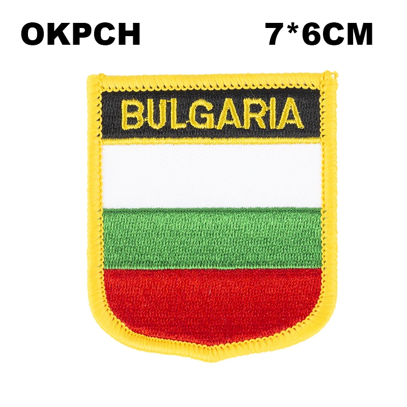 

Bulgaria Shield Shape Iron-on Flag Patch Embroidered Saw on Badges Patches for Clothing PT0032-S