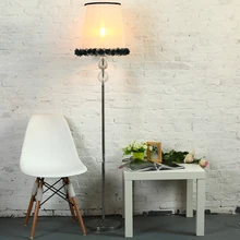 Короткие современные торшеры в европейском стиле, модные Торшеры для гостиной/спальни, разные цвета, ткань+ хромированный металл