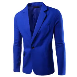 2017 осенний стиль новые мужские Топы модный бренд пиджак один ряд Кнопка Твердые позади среднего вилка костюм для досуга XXXL