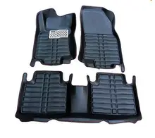 Black PU leather front rear floor mats paded Pad cover for x-trail 2014 2015