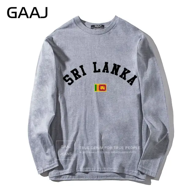 T Shirt Men Sri Lanka Flag O Neck Brand Man & Women Unisex Long Sleeve