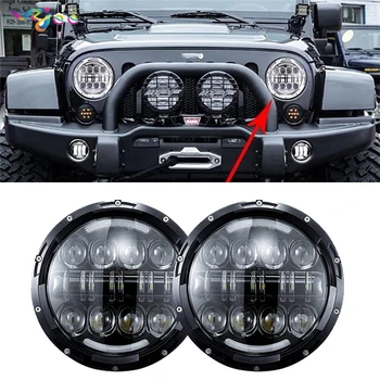 

wzjoo Pair New Style 7inch Hi/Low LED Projection Headlight Kit forJeep 1997-2016 Wrangler JK Sahara Rubicon TJ AM General Humm