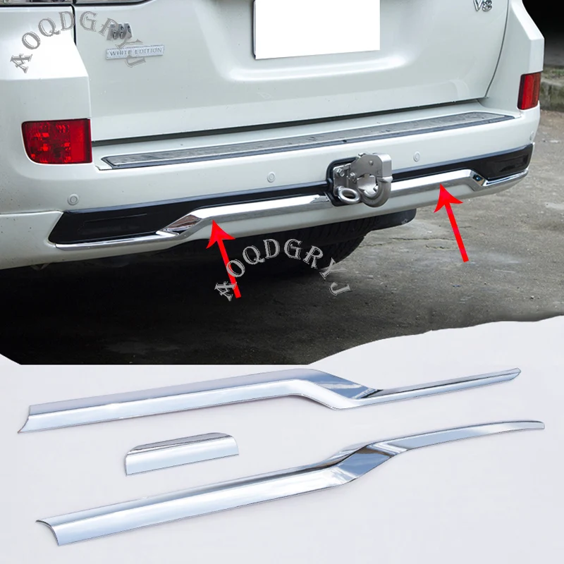 

Car Styling 3pcs For Toyota Land Cruiser LC200 2016-2019 ABS Rear Bumper Molding Trim Strip Decoration