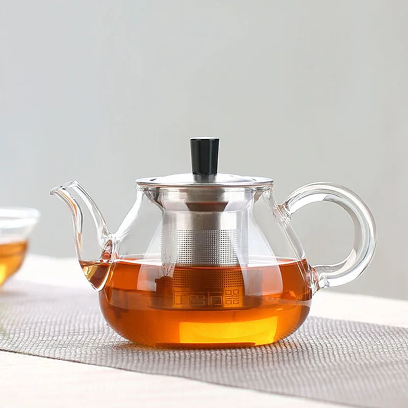 

200ml-500ml Brief Glass Pot Heat Resistant Glass Kettle Flower Tea Pots Bottle Teapot Home Drinkware Teaware Decoration Crafts