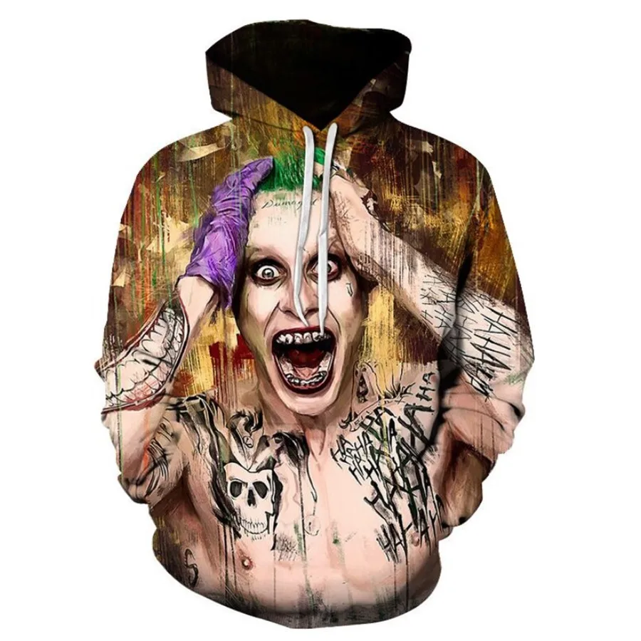 

Harley Quinn Joker Suicide Squad Sweatshirts Hoodie Cosplay Costume Movie Hoodie Coats Men Women New Top