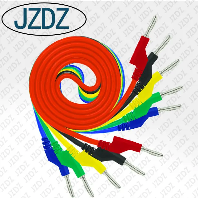 

JZDZ J.70023 One set of 5 pieces 1 m long 4mm double banana plug male plug test lead is used for multimeter,Can be stacked