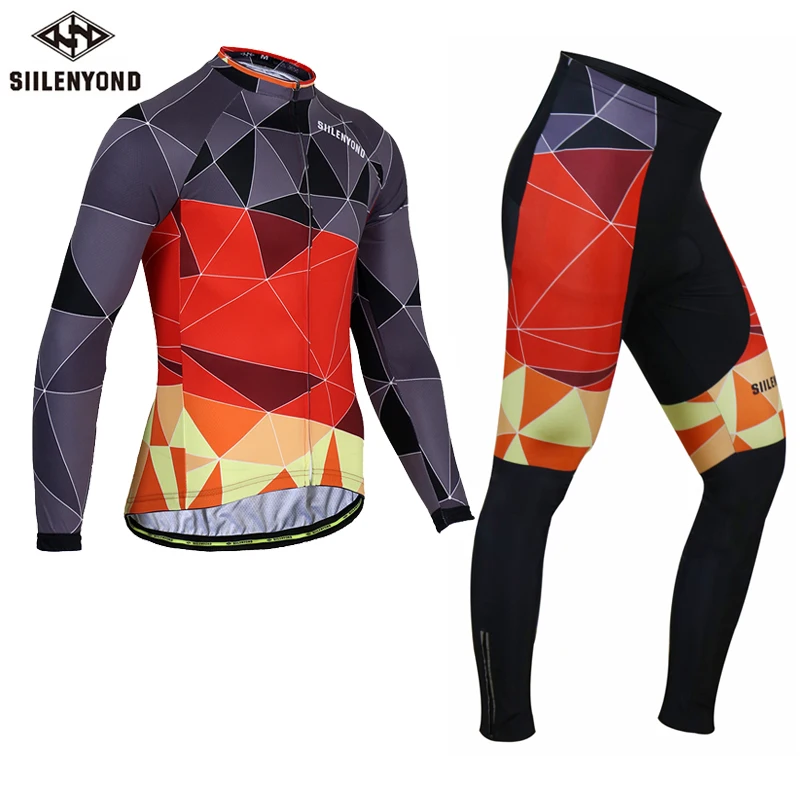 Siilenyond зима Pro сохраняет тепло Велоспорт Джерси наборы Быстросохнущий горный велосипед велосипедная одежда костюм гоночный велосипед одежда для мужчин - Цвет: Cycling Set