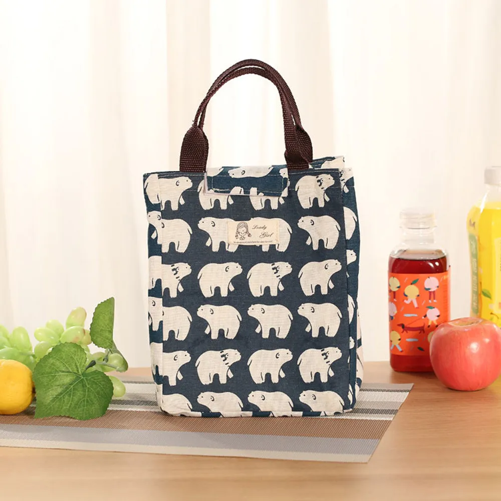 Waterproof Leisure Bag Cooler Lunch Bags cartoon Hook Loop Opener Tote kids Warm Keeper Insulation Picnic Lunch Box d90626 - Цвет: B