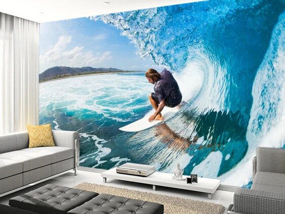 Personalizado Paisagem Papel De Parede Surf 3d Natural Foto Murais