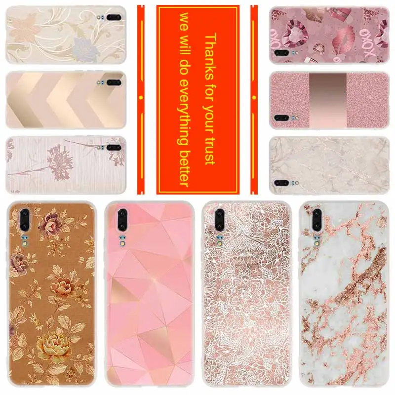 

Phone for Huawei P30 Pro P20 Lite 2019 P10 Plus P9 P8 lite 2017 P Samrt p30 Cover Case Rose gold