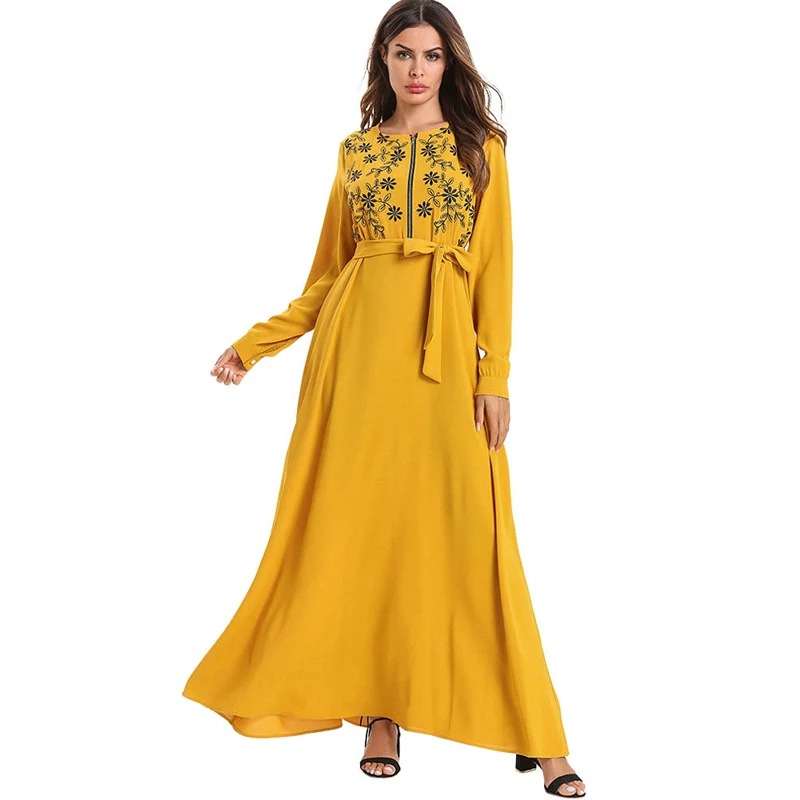 Мусульманское платье Абаи Дубай платье Турция Восточный халат из марокена одеяние мусульмане Vestidos платья Хиджаб Рамадан Elbise Исламская