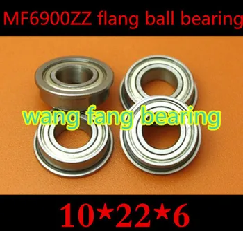 

10pcs/lot High Quality F6900ZZ Miniature Flanged Flange ball bearing ABEC-5 10*22*6 10mm Flange ball bearing