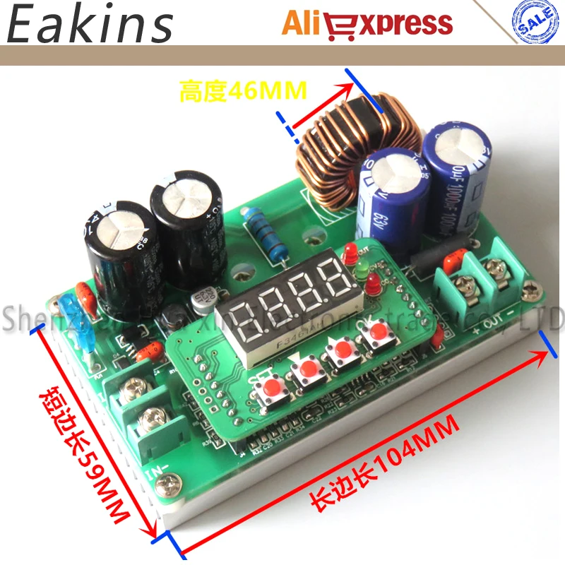 Понижающий Мощность DC-DC CC CV понижающий преобразователь модуль питания вольтметр мощность амперметра стол 6 V-65 V до 0-60V 0-8A