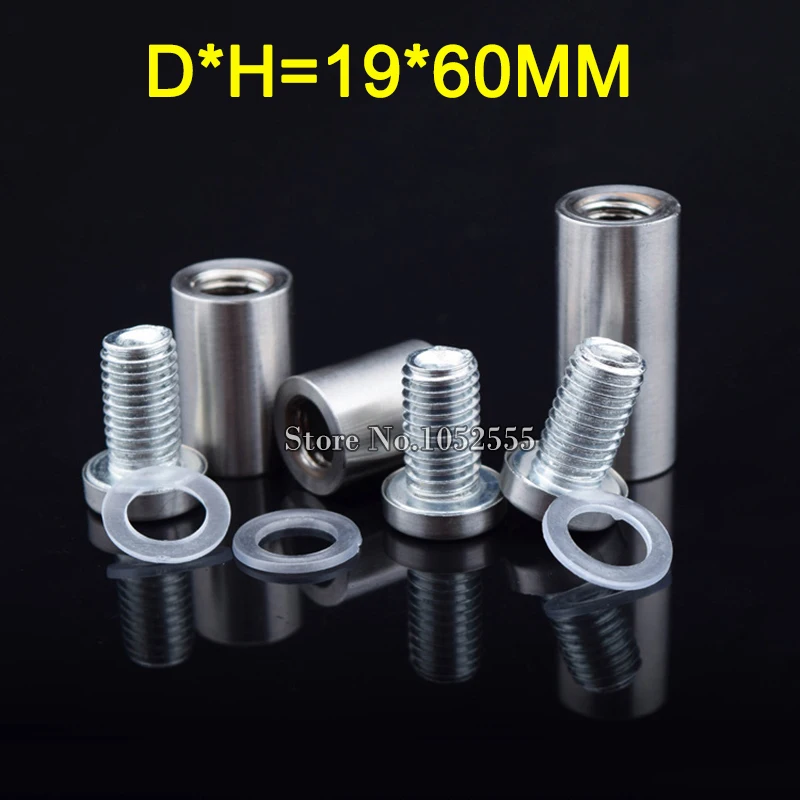 

DHL Shipping 1000PCS/LOT Stainless Steel Hollow Advertisement Nails Glass Wall Connector Standoff Pins 19X60mm