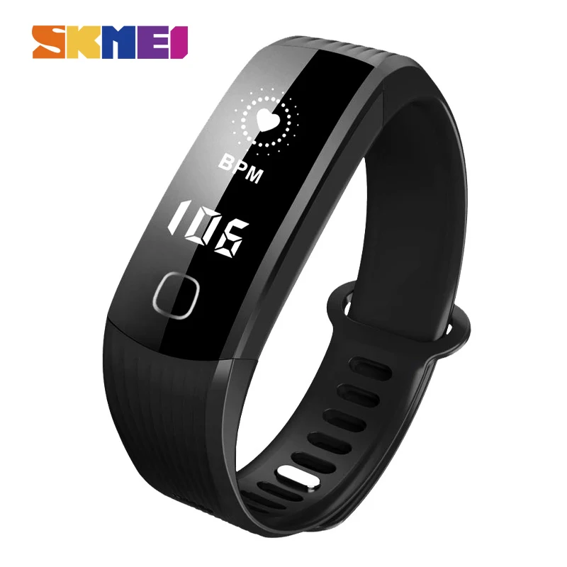 SKMEI Women Men Wristband Continuous Heart Rate Monitor Smart Bracelet Remote Camera Touch Screen Bluetooth Wristwatches 
