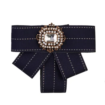 

Madam Bow Tie Lady Exaggerated Retro Black Diamond Brooch